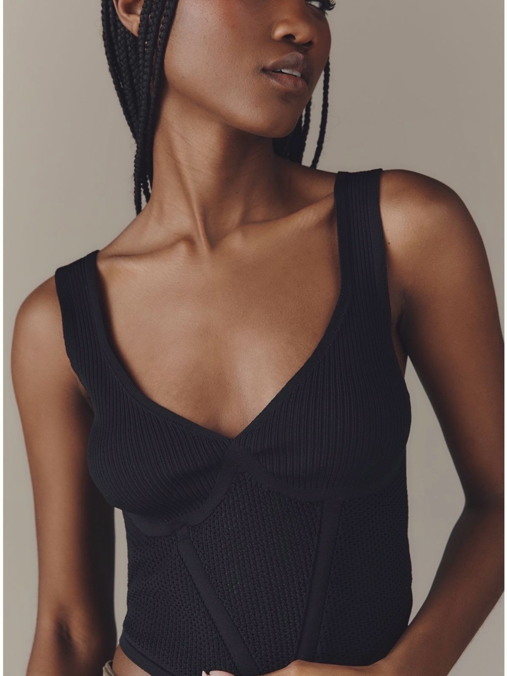 NWT- Anthropologie sleeveless v-neck cropped sweater tank